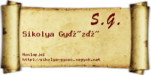 Sikolya Győző névjegykártya